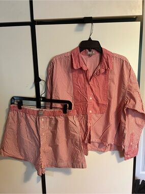 J Crew matching stripe set